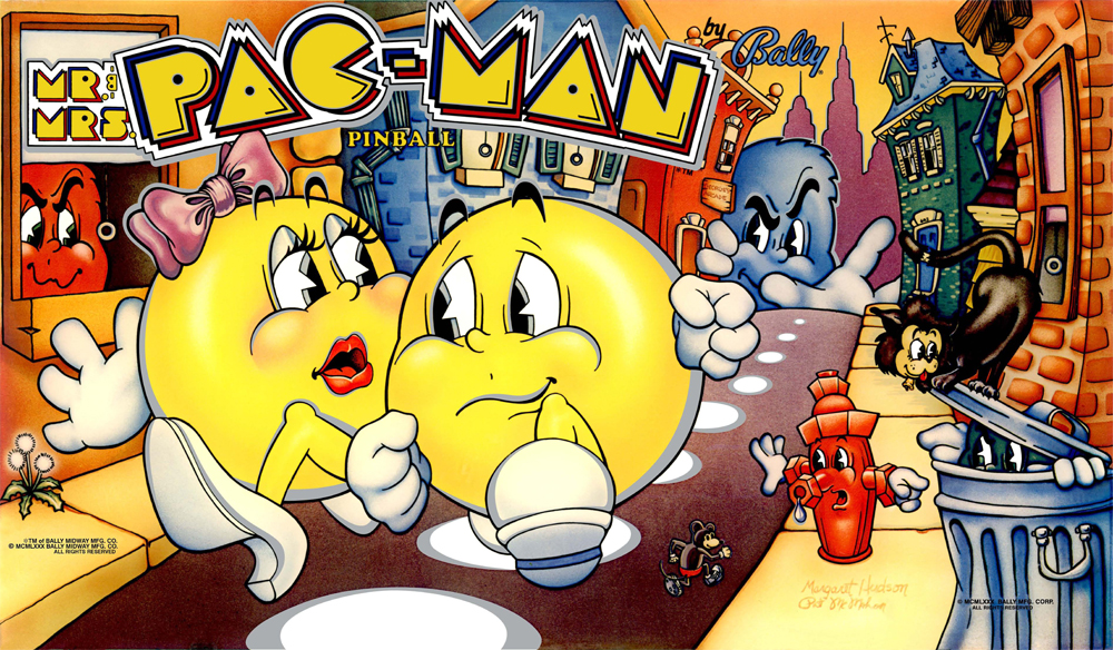 Mr Mrs Pac Man Custom Mirrored Backglass Classicplayfields